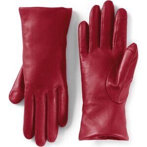 NWT Women's EZ Touch Screen Cashmere Lined Leather Gloves Red Sz XL